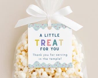 Temple Worker Thank You Treat Tag | LDS Printable Favor Card (PDF Download)