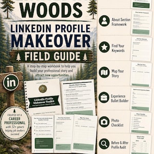Arbetsbok för LinkedIn-profilförvandling | Karriärguide, Jobbsökning, Personligt varumärke (PDF)