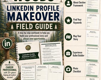 LinkedIn Profile Makeover Workbook | Career Guide, Job Search, Personal Branding (PDF)
