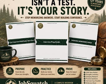 Interview Prep Bundle STAR Method Worksheets, Job Interview Guide (PDF)