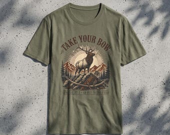 Take Your Bow Elk Hunting Shirt, Vintage Mountain and Pine Forest Graphic