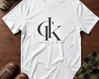 Christ Is King CK Monogram T-Shirt | Christian Faith Typography