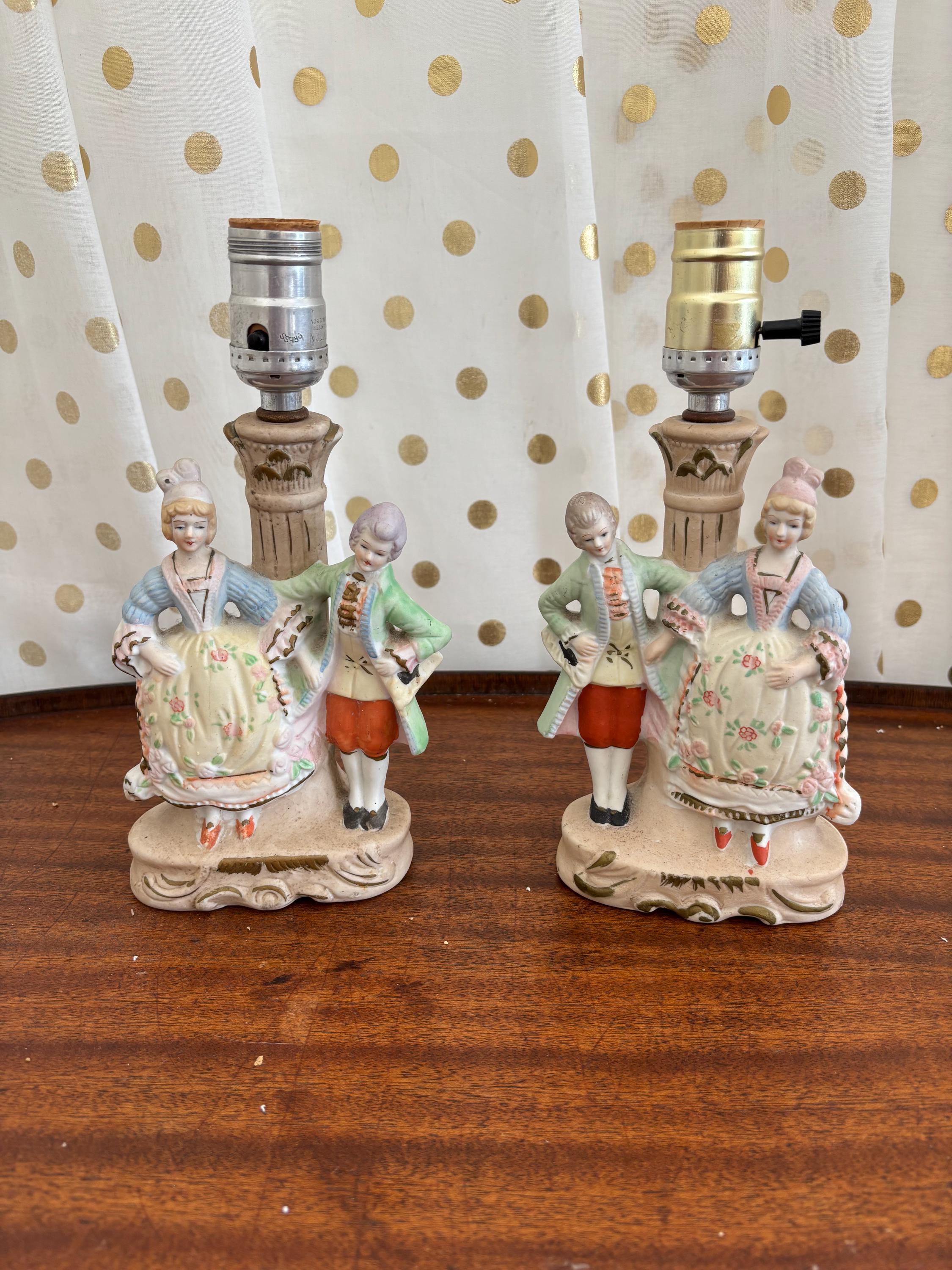 Antique Lamps With Courting Couple - Etsy