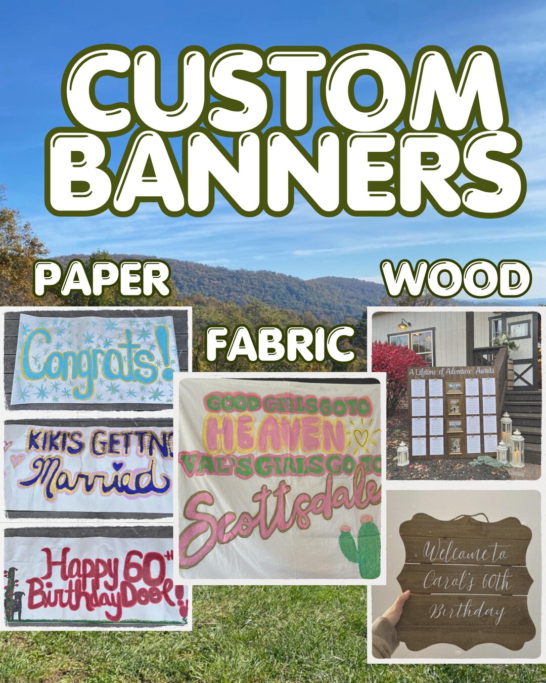 Custom Message Banners Custom Banner and Signage - Etsy