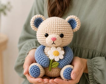 Niedliche Häkelanleitung für einen Teddybären (PDF), Amigurumi-Teddybär-Anleitung, Häkelanleitung für Anfänger, Plüschtier, digitaler Download