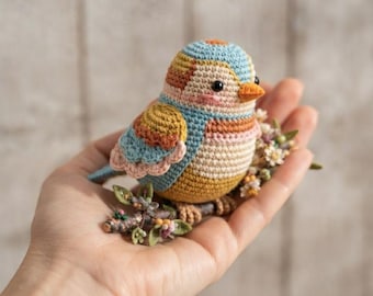 Häkelanleitung für einen Singvogel (Amigurumi), realistische Gartenvogel-Vorlage (PDF), verspieltes Gartentier-Tutorial, handgefertigtes, naturinspiriertes Stofftier (DIY)