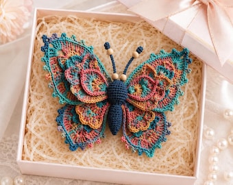 Häkelanleitung für Schmetterlingswandbild, farbenfrohe Schmetterlingsdeko (PDF), aufwendige Flügelanleitung, DIY-Wandbehang im Boho-Stil fürs Kinderzimmer