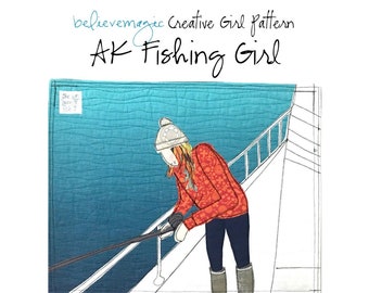 Appliqué Quilt Pattern - AK Fishing Girl - PDF