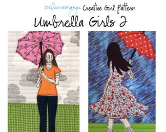 Appliqué Quilt Pattern - Umbrella Girls 2 - PDF