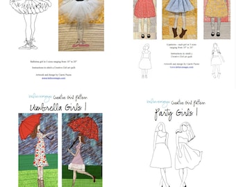 4 Creative Girl Applique Quilt Patterns - PDF