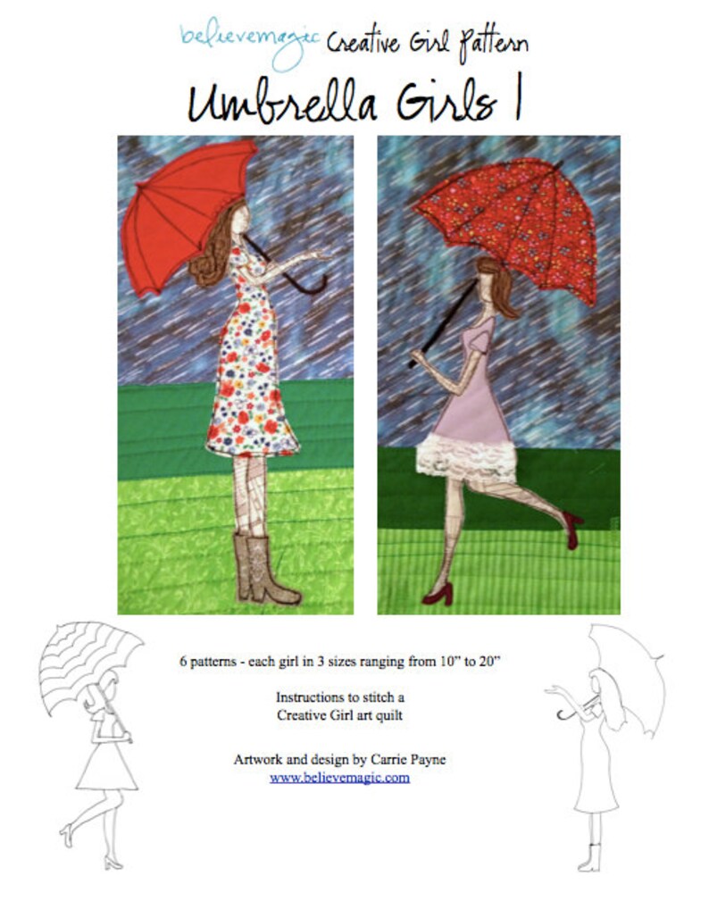 Appliqué Quilt Pattern Umbrella Girls 1 Pattern PDF Etsy