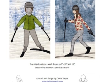 Appliqué Quilt Pattern - Ski Fun - PDF