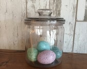 Vintage Purple Glass Humidor, Glass Cigar Holder, Factory No. 256, 5th District N.C., Vintage Tobacciana, Apothecary Jar