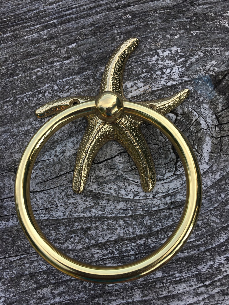Starfish Towel Ring Beach Home Towel Rack Nautical Towel Rack Vintage Towel Ring Gold Color Starfish Towel Holder Starfish Towel Rack