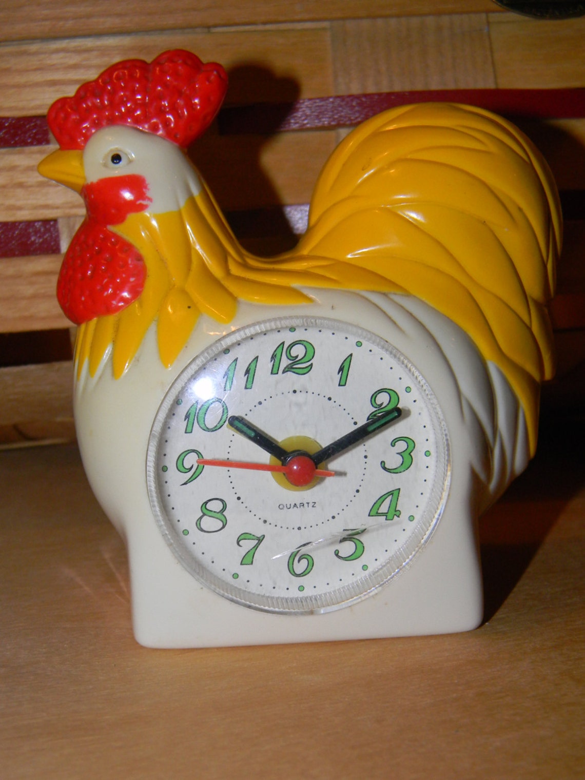 Vintage Rooster Clock with Alarm and Light Rooster Crows and Etsy