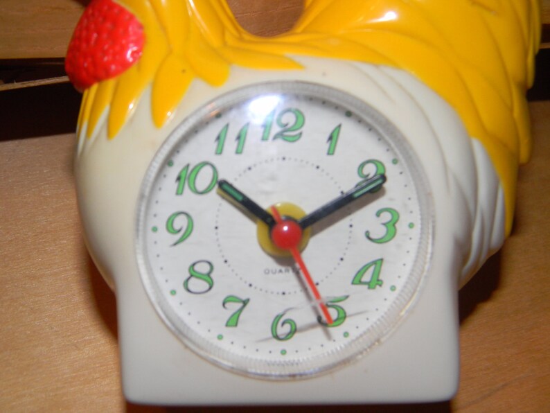 Vintage Rooster Clock with Alarm and Light Rooster Crows and Etsy