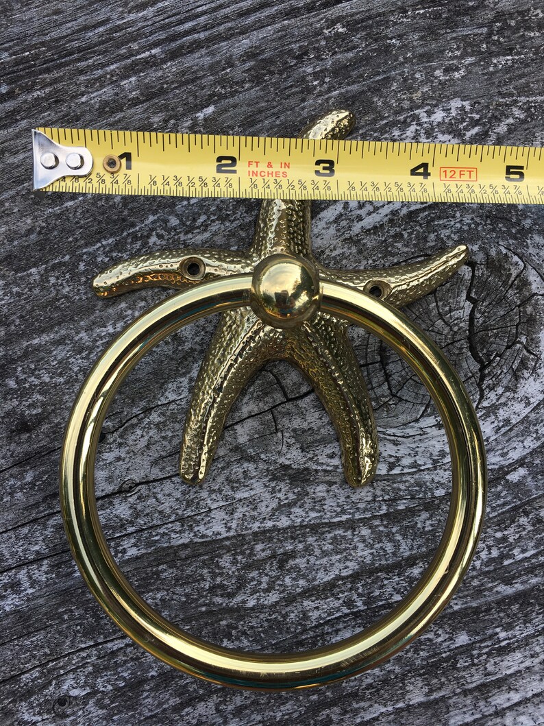 Starfish Towel Ring Beach Home Towel Rack Nautical Towel Rack Vintage Towel Ring Gold Color Starfish Towel Holder Starfish Towel Rack