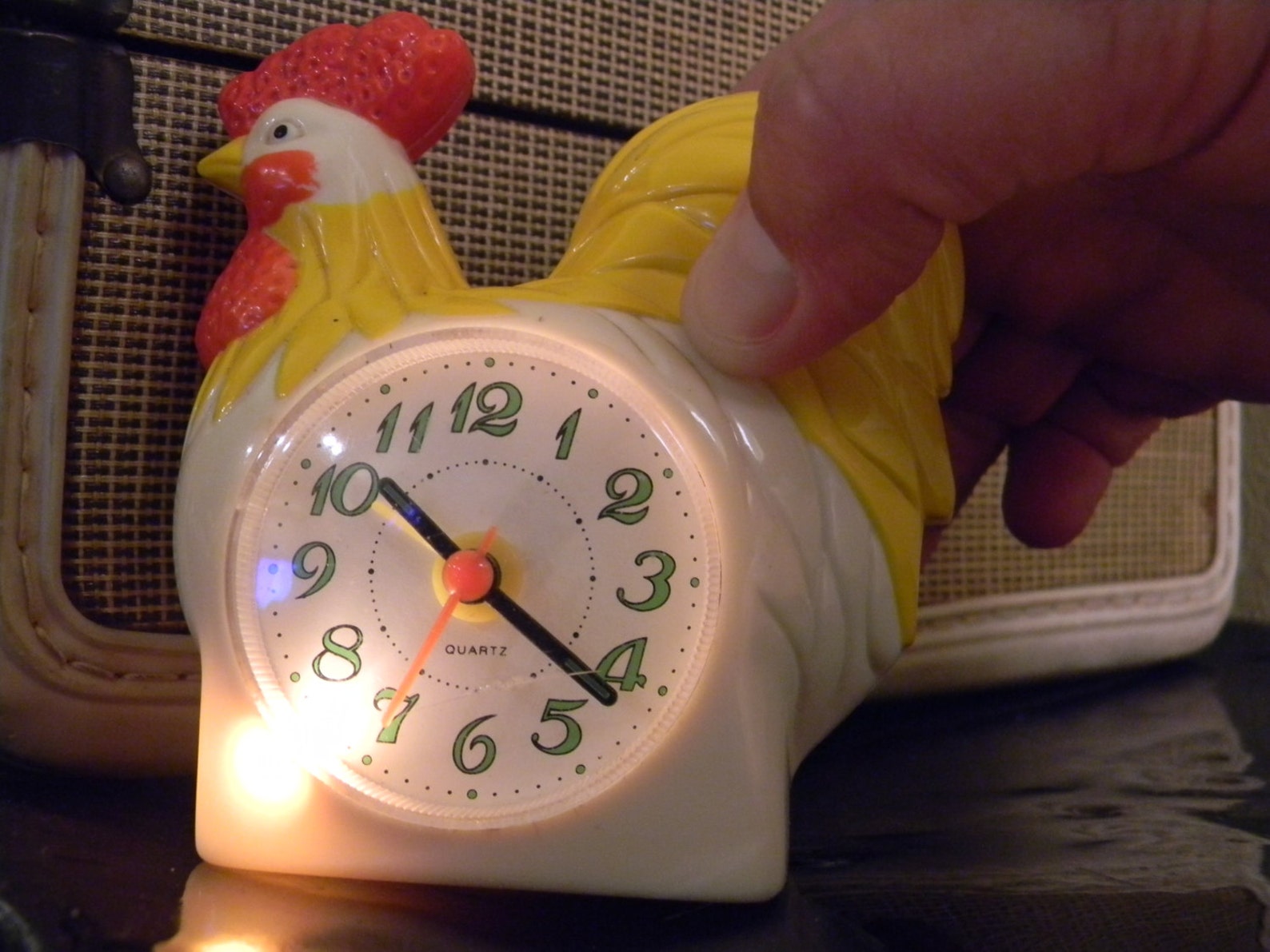 Vintage Rooster Clock with Alarm and Light Rooster Crows and Etsy