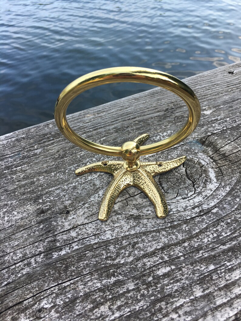 Starfish Towel Ring Beach Home Towel Rack Nautical Towel Rack Vintage Towel Ring Gold Color Starfish Towel Holder Starfish Towel Rack