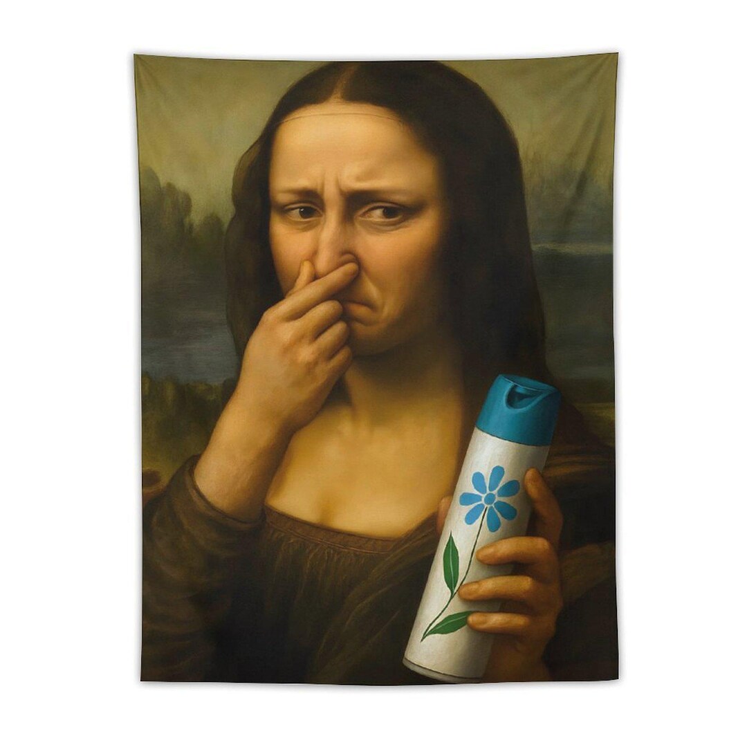 Funny Mona Lisa Air Freshener Tapestry, Da Vinci Parody Wall Hanging ...