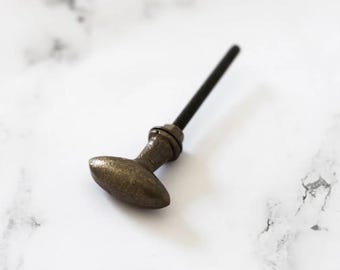 Pomo ovalado de hierro / Pomo de cocina / Tirador rústico