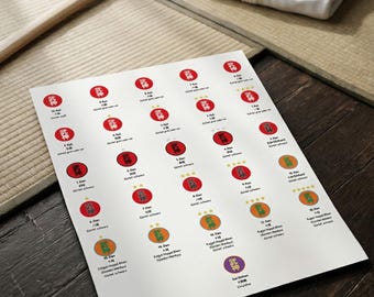 Bujinkan Grade Icons – PNG Pack | All 25 Ranks | Kyu, Dan | For Documents, Print