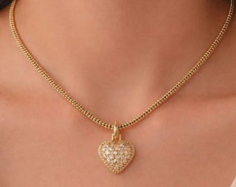 14K gouden diamanten ketting dubbele luxe hanger fijne diamanten sieraden jubileumcadeau