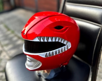 Mighty Morphin Power Rangers Red Ranger Helmet - 1:1 Scale Wearable Cosplay Mask - Premium Resin MMPR Red Prop Replica