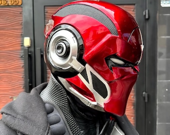 Casco tattico V7X Red Outlaw - Replica professionale in resina - Fan art della versione da combattimento fedele al film
