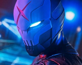Casco tattico Red X - Maschera in resina di alta qualità - Oggetto di scena professionale da misterioso antieroe - Fan art rifinita a mano