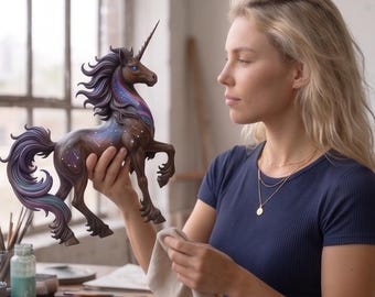 Majestic Unicorn 3D Print File - Detailed Horned Horse STL for 3D Printing - Mythical Creature Sculpture Digital Download