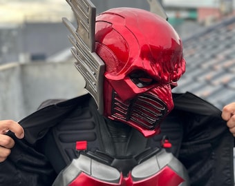 Casco della Morte Rossa Casco da Pipistrello Velocista Oscuro Dettagliato Multiverso Indossabile
