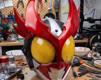 Kamen Rider Agito Burning Form Helmet - Wearable Mask Cosplay Prop Replica - Masked Rider Agito Tokusatsu Costume