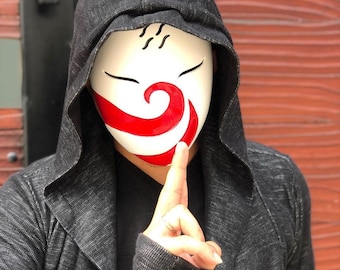 Maschera da cacciatore del Villaggio del Ghiaccio – Oggetto di scena per cosplay in resina dipinta a mano, fan art