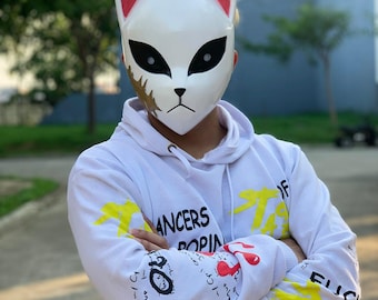 Maschera Sabito HQ in resina indossabile Maschera Kitsune in resina ad alta definizione