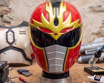 Red Dragon Ranger Helmet Cosplay Mask - Ryuranger Dairanger Replica - Mighty Morphin Power Rangers Red Ranger - Wearable Prop Costume