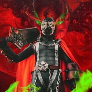 Máscara biológica del General del Infierno de Sp4wn - Réplica de resina de primera calidad - Casco profesional de antihéroe oscuro - Fan art con acabado a mano