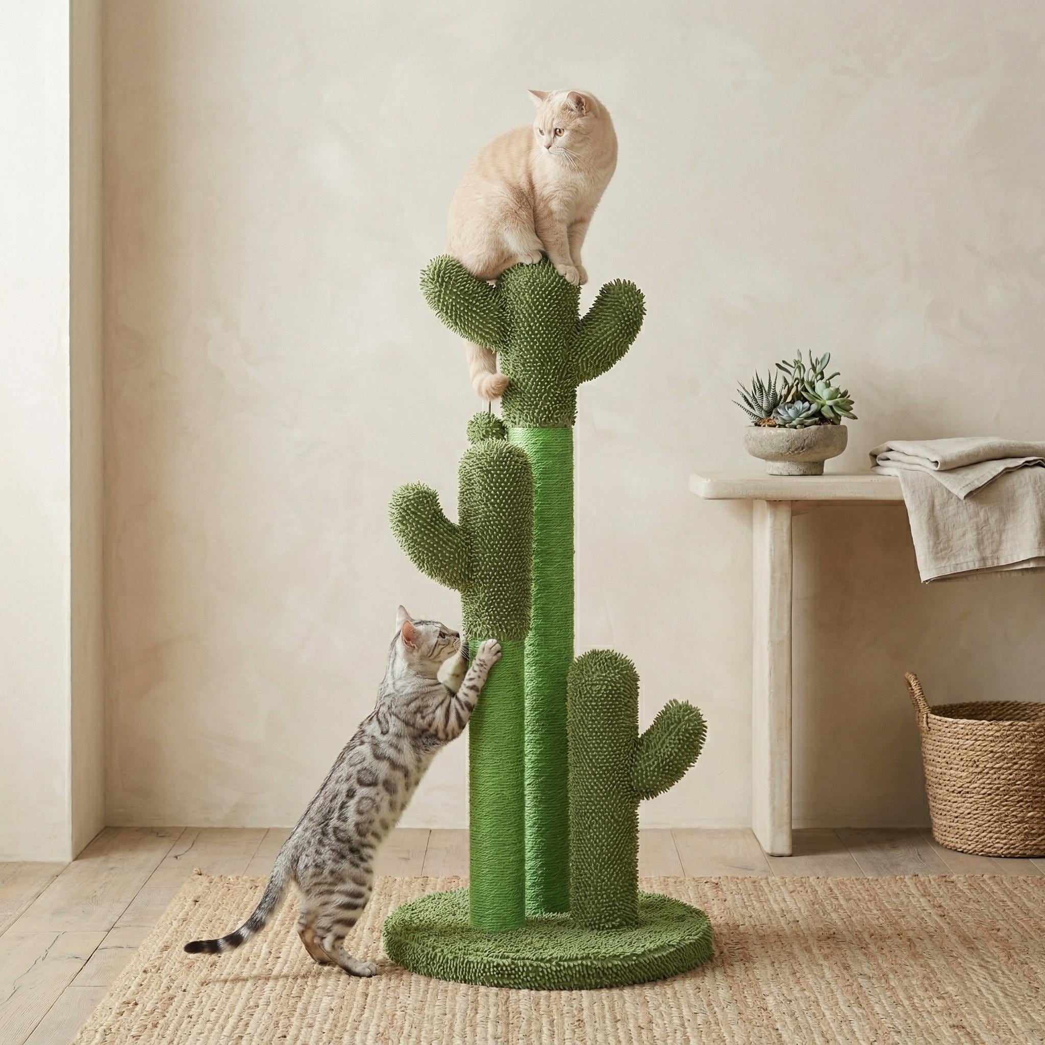 Kaktus Katze XL Kratzbaum | 3 Sisal Kratzstangen & Hngespielzeug |  Katzenkratzbaum | Einzigartiger Baum - Etsy.de