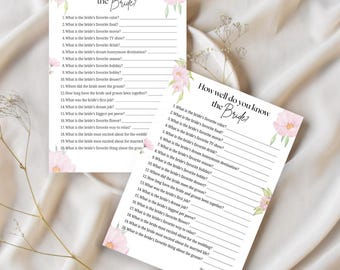 Juego de despedida de soltera con temática floral: ¿Cuánto sabes sobre la novia? (Descarga digital)