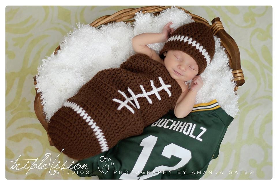 Newborn Football Crochet Hat And Cocoon Photo Prop Set Preemie Etsy