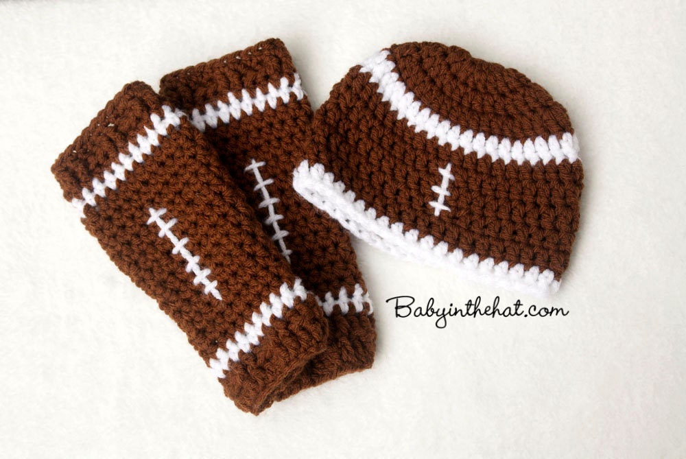 Newborn Football Hat and Crochet Leg Warmers Photo Prop Etsy