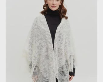 Orenburg Hand-Knitted Long Goat Down Scarf