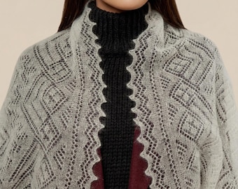 Orenburg Hand-Knitted Long Goat Down Scarf