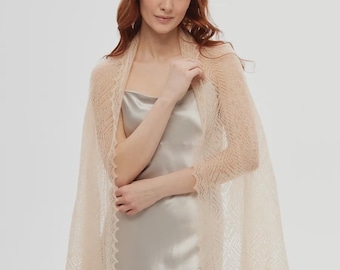 Orenburg Hand-Knitted Long Goat Down Scarf
