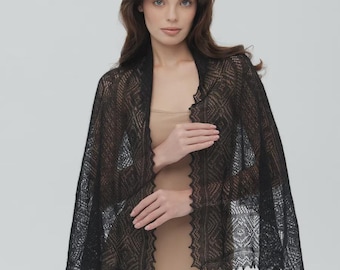 Orenburg Hand-Knitted Long Goat Down Scarf