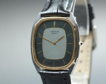 Vintage Rare Nov 1996, Seiko Tank Credor Salmon Unique Dial Quartz