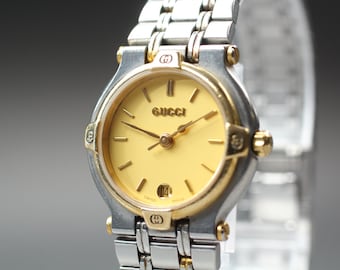 Gucci 9700L Two-tone Ladies Watch – Gold Dial – Swiss Quartz