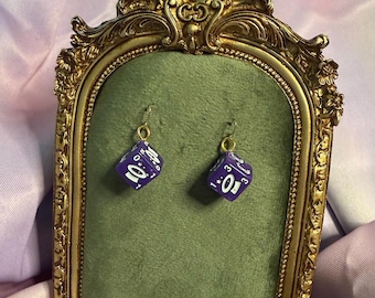 DC comic dice earrings