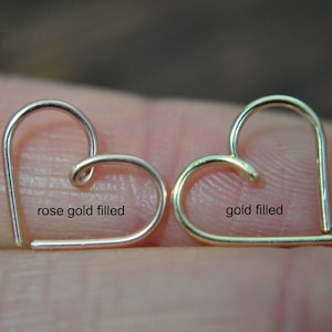 Tiny Heart Daith Hoop Piercing/14k yellow gold filled/Daith Earring/Helix Heart Hoop/Helix Heart Earring/gold heart earring/cartilage heart