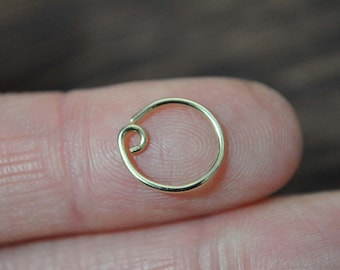 Tiny Daith Hoop, tiny hoop earring, septum ring, tragus hoop, helix piercing, daith ring, cartilage piercing,14k gold filled, rose gold fill